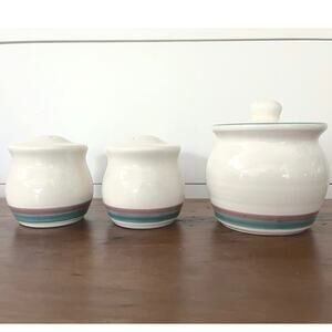 Juniper by Pfaltzgraff Sugar Bowl with Lid/Salt Pepper Set Stoneware Replacement